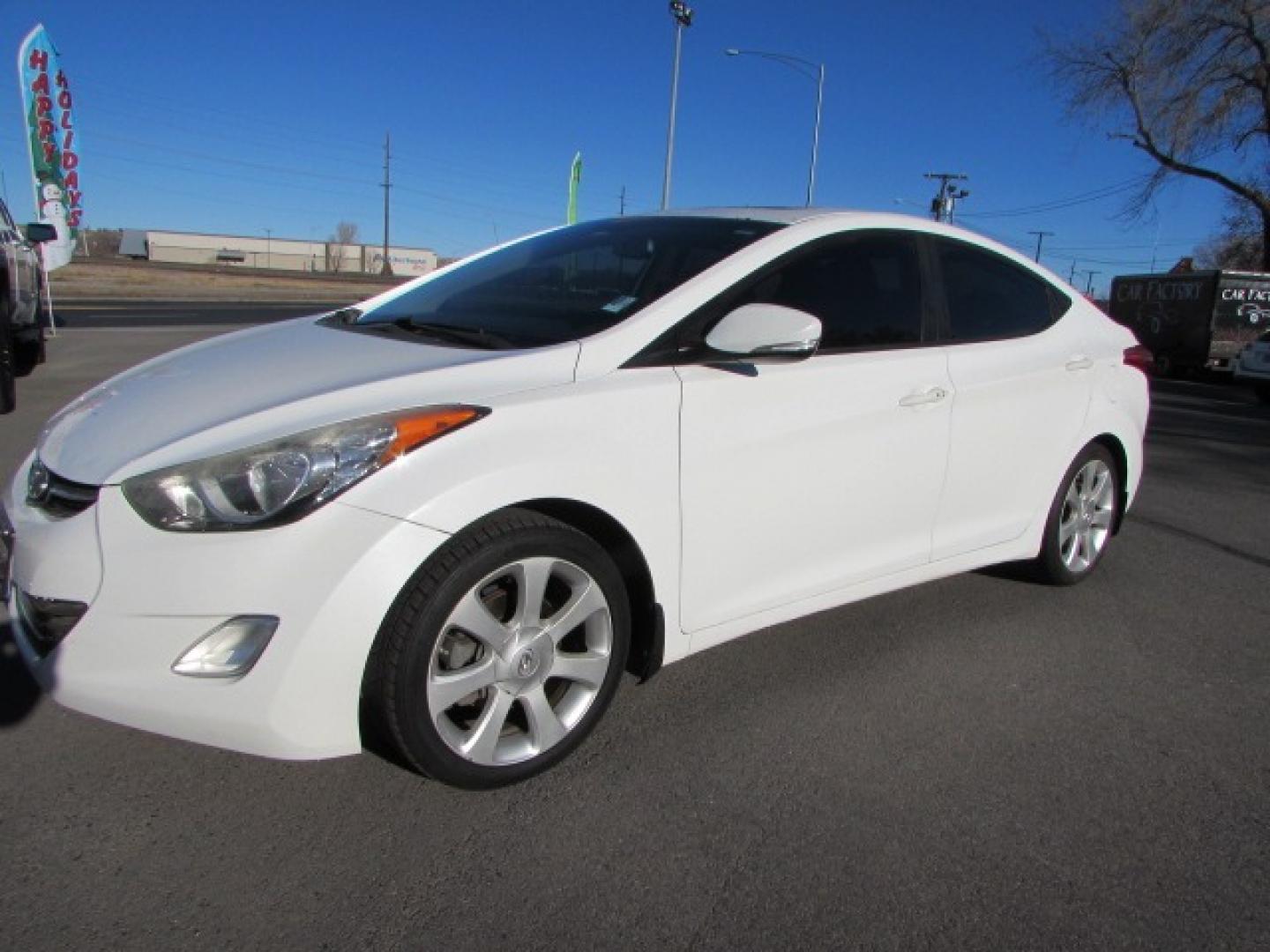 2013 White /Tan Leather Hyundai Elantra Limited (5NPDH4AE7DH) with an 1.8L L4 DOHC 16V engine, 6-Speed Automatic transmission, located at 4562 State Avenue, Billings, MT, 59101, (406) 896-9833, 45.769516, -108.526772 - Photo#0